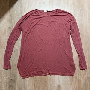 New! $118 Michael stars ribbed dusty pink tunic long sleeve top shirt OSFM